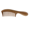 Natural Green Sandalwood Wooden Comb Massage Hair Care Wood Comb Antistatic Wide Tooth