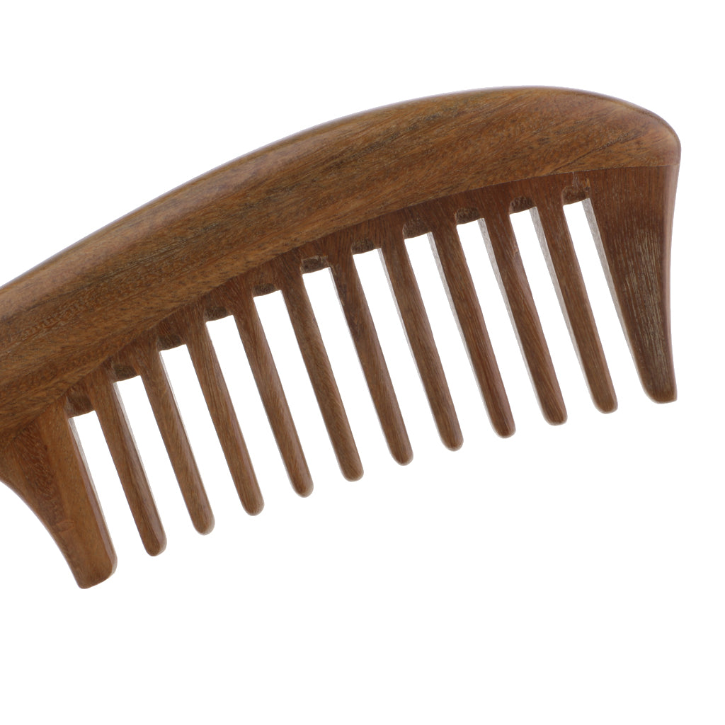 Natural Green Sandalwood Wooden Comb Massage Hair Care Wood Comb Antistatic Wide Tooth