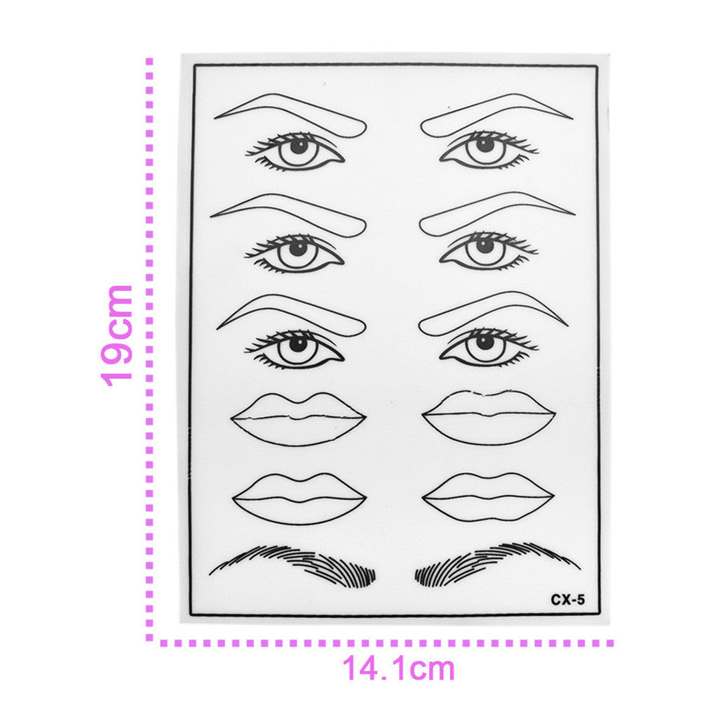 5x Tattoo Practice Training Skin Lip Eye Eyebrow Makeup Supply For Beginners