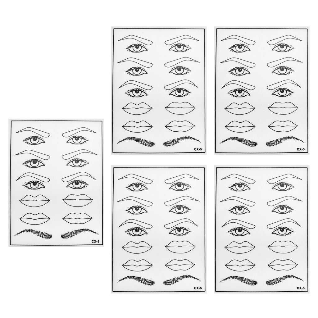 5x Tattoo Practice Training Skin Lip Eye Eyebrow Makeup Supply For Beginners