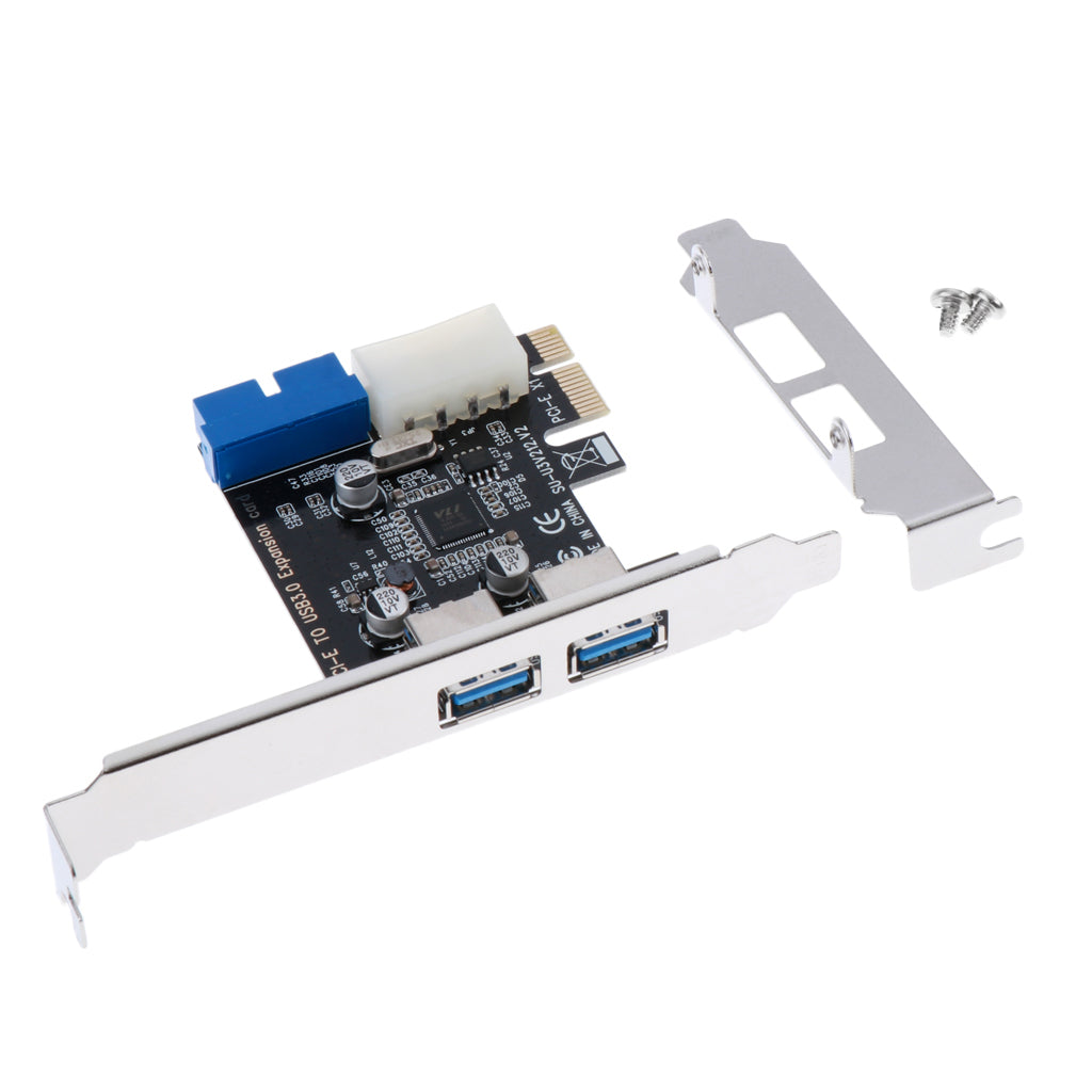 PCI-E to USB 3.0 2 Port PCI Express Expansion Card Adapter 19Pin Power Connector