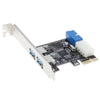 PCI-E to USB 3.0 2 Port PCI Express Expansion Card Adapter 19Pin Power Connector