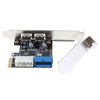 PCI-E to USB 3.0 2 Port PCI Express Expansion Card Adapter 19Pin Power Connector