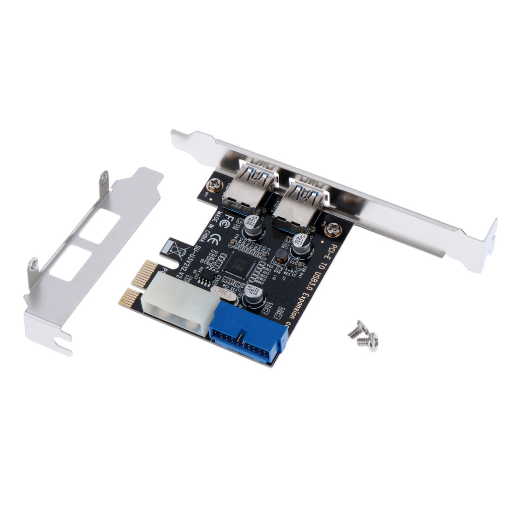 PCI-E to USB 3.0 2 Port PCI Express Expansion Card Adapter 19Pin Power Connector