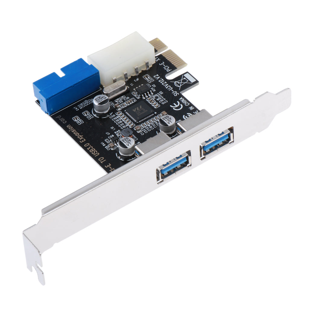 PCI-E to USB 3.0 2 Port PCI Express Expansion Card Adapter 19Pin Power Connector