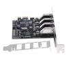 4 Port PCI-E to USB 3.0 HUB PCI Express Expansion Card Adapter