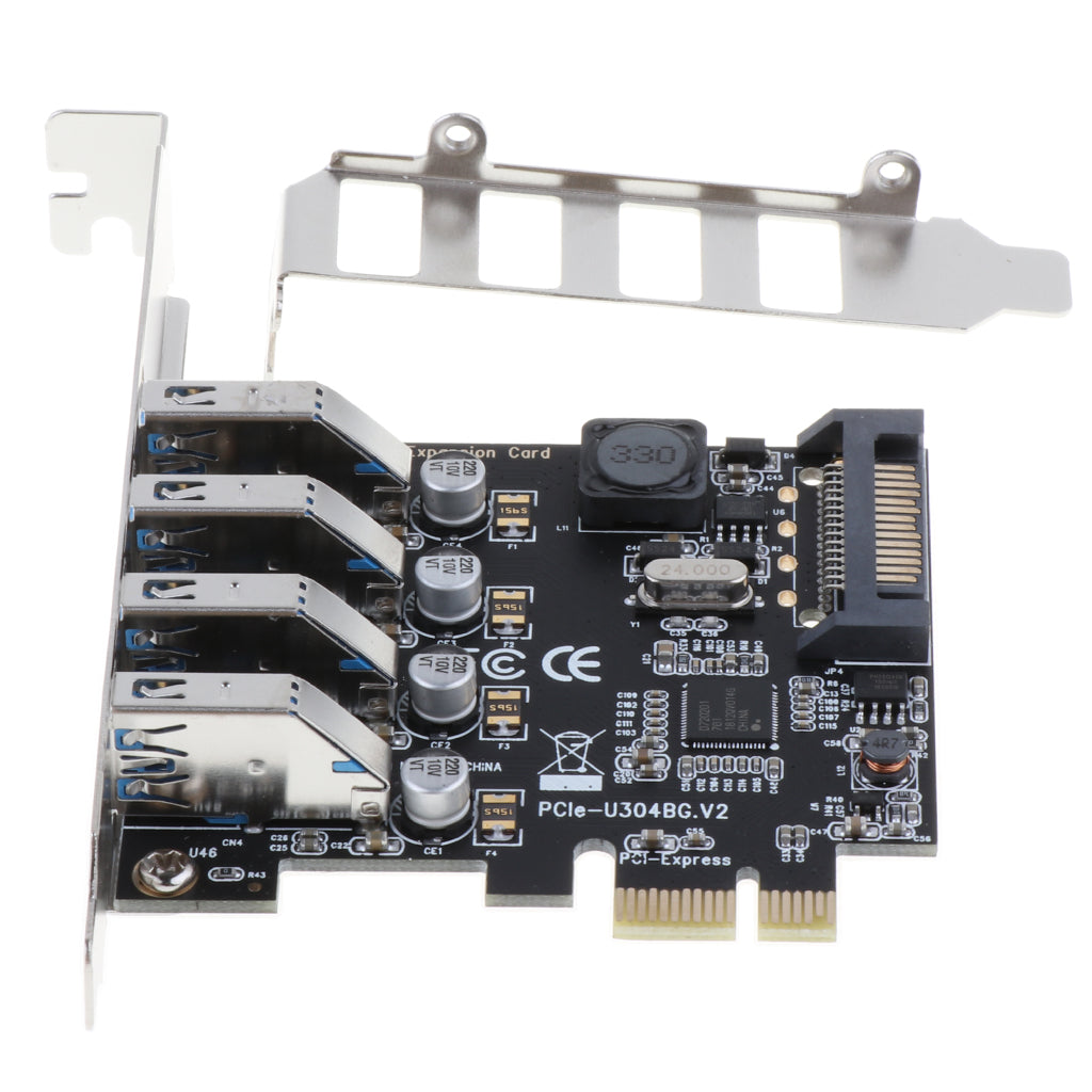 4 Port PCI-E to USB 3.0 HUB PCI Express Expansion Card Adapter