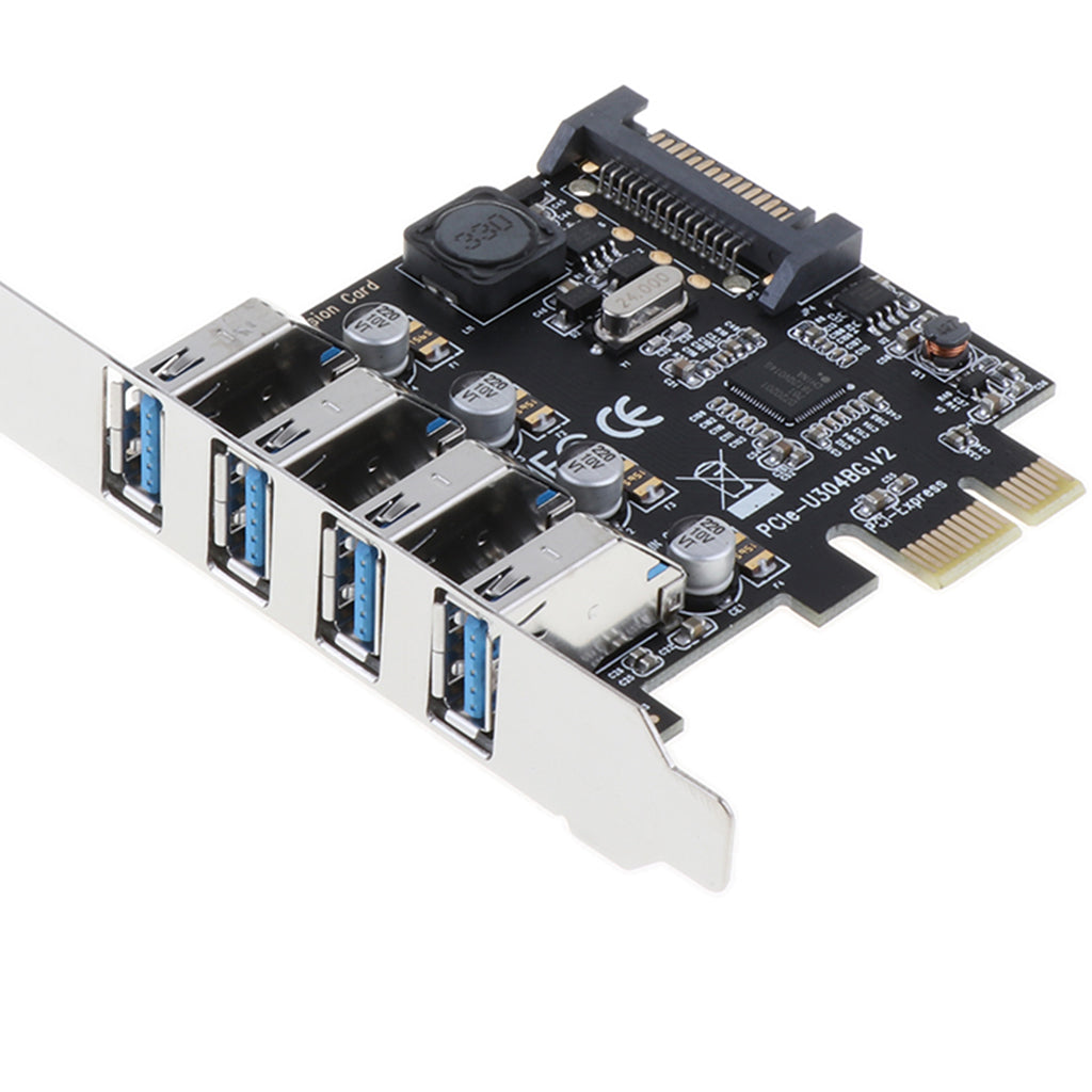 4 Port PCI-E to USB 3.0 HUB PCI Express Expansion Card Adapter