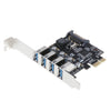 4 Port PCI-E to USB 3.0 HUB PCI Express Expansion Card Adapter