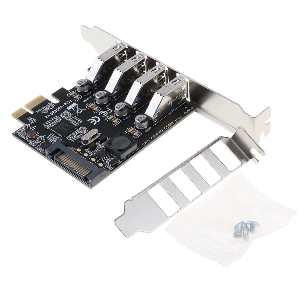 4 Port PCI-E to USB 3.0 HUB PCI Express Expansion Card Adapter