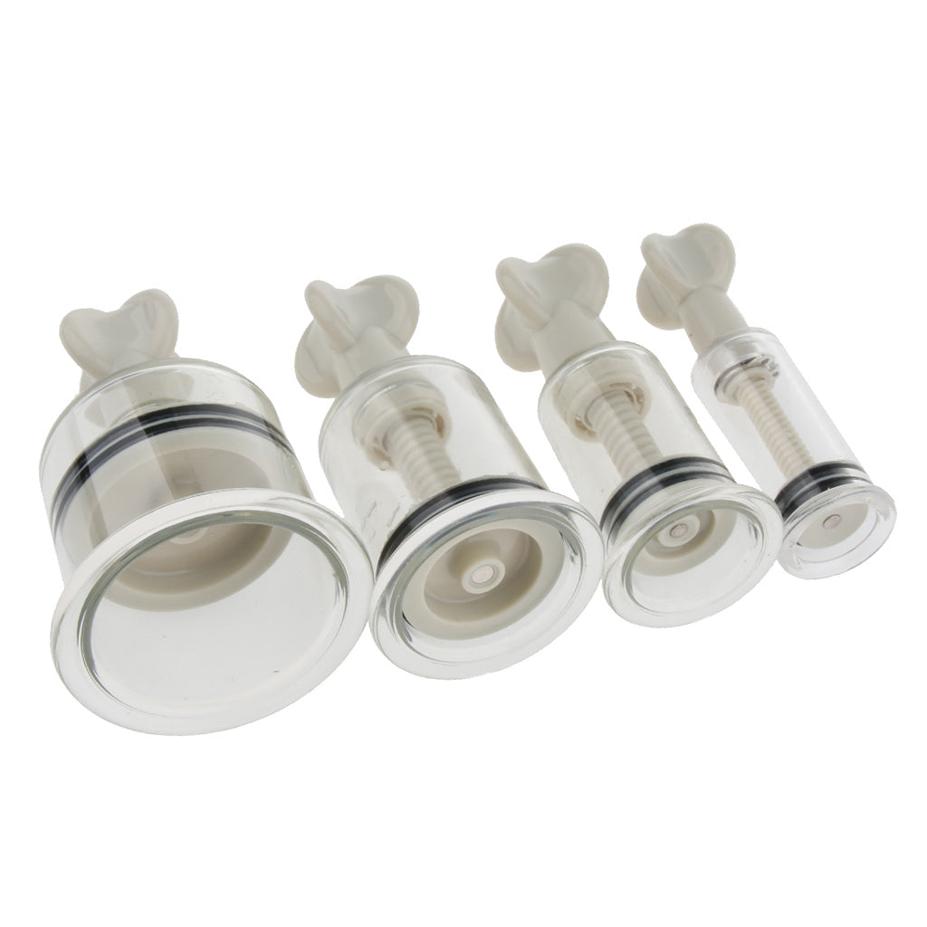 Chinese Cupping Set, 4 Pcs Twist Massage Vacuum Suction Cups for Salon or Home Use, Anti Cellulite and Pain Ease