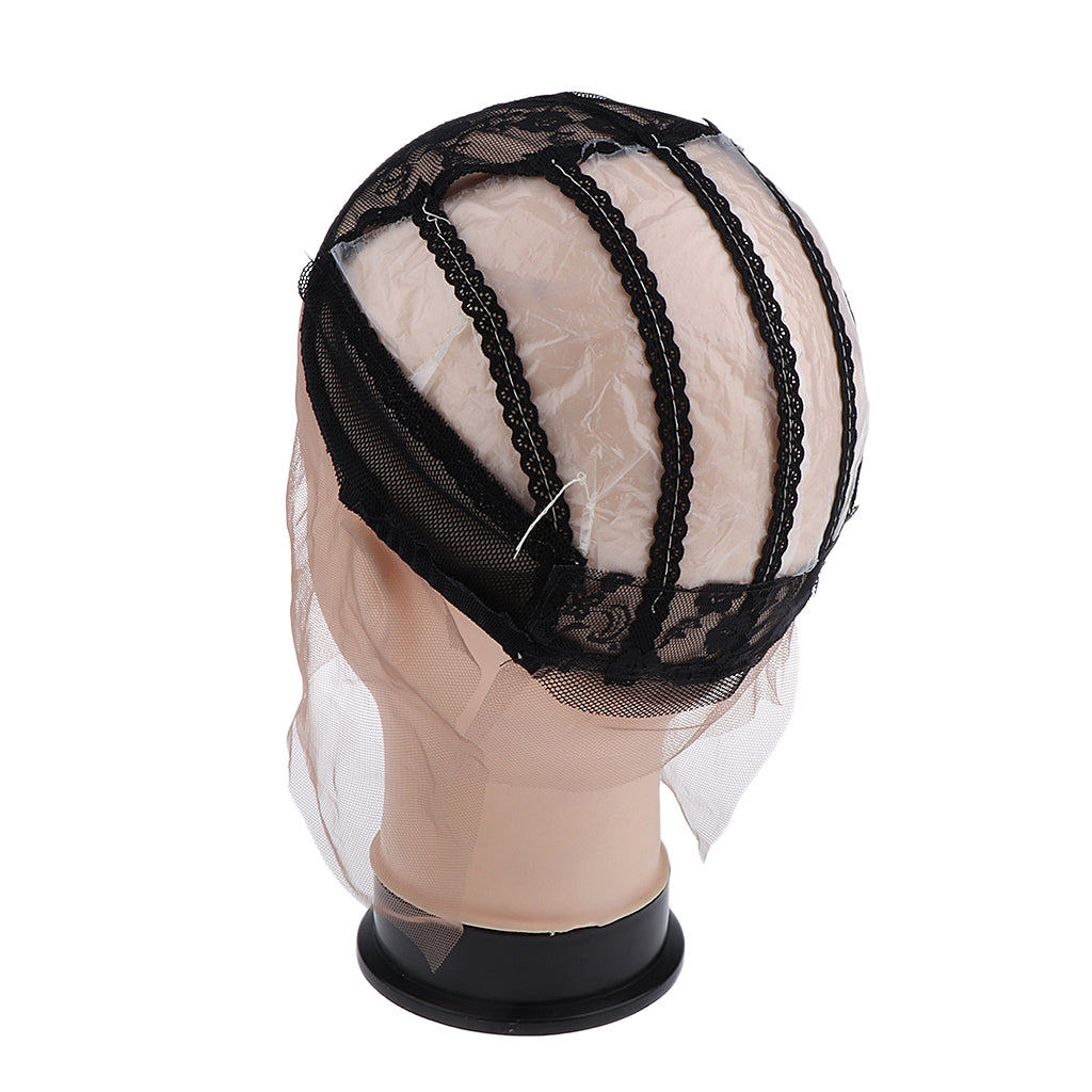 Undetectable Lace Front Wig Cap for Making Wigs with Adjustable Straps Black Color