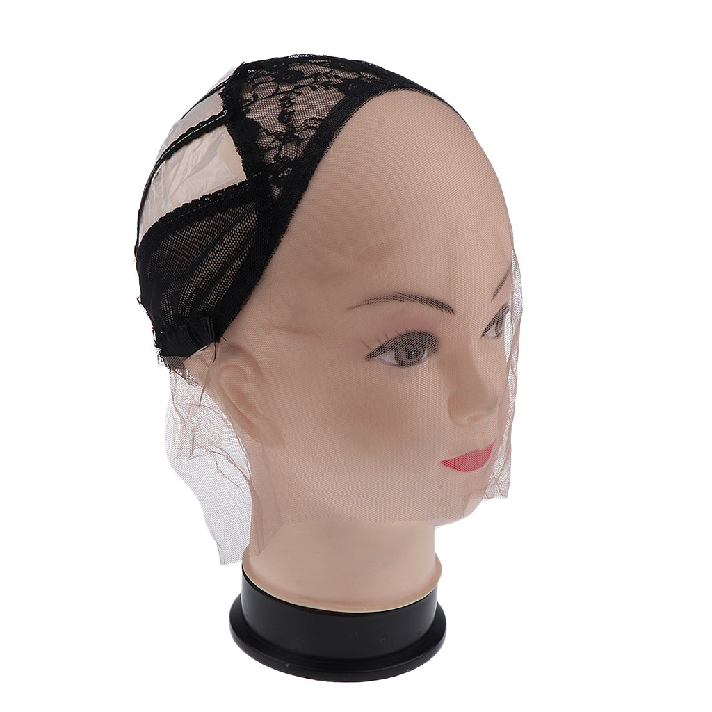 Undetectable Lace Front Wig Cap for Making Wigs with Adjustable Straps Black Color