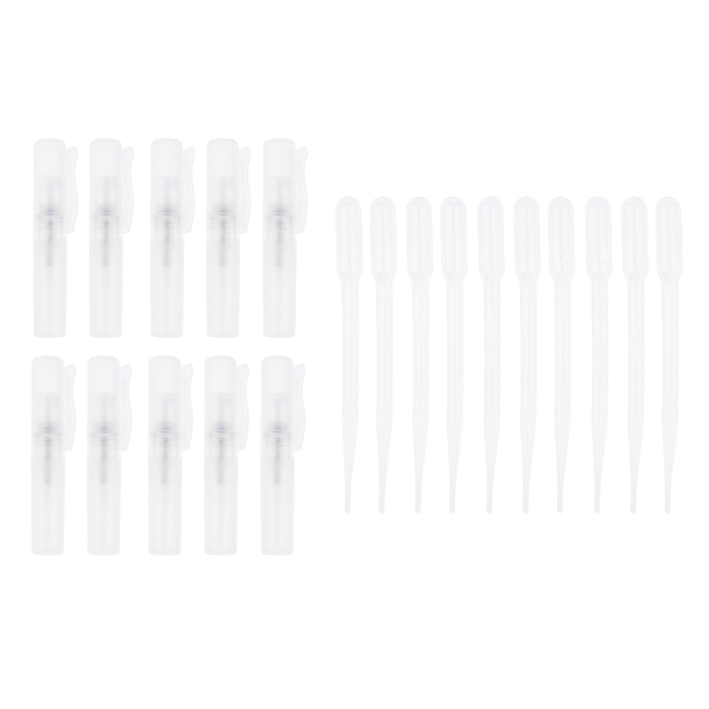 10pcs Disposable Graduated Plastic Transfer Pipettes + 10pcs Travel Aromatherapy Spray Mist Bottles