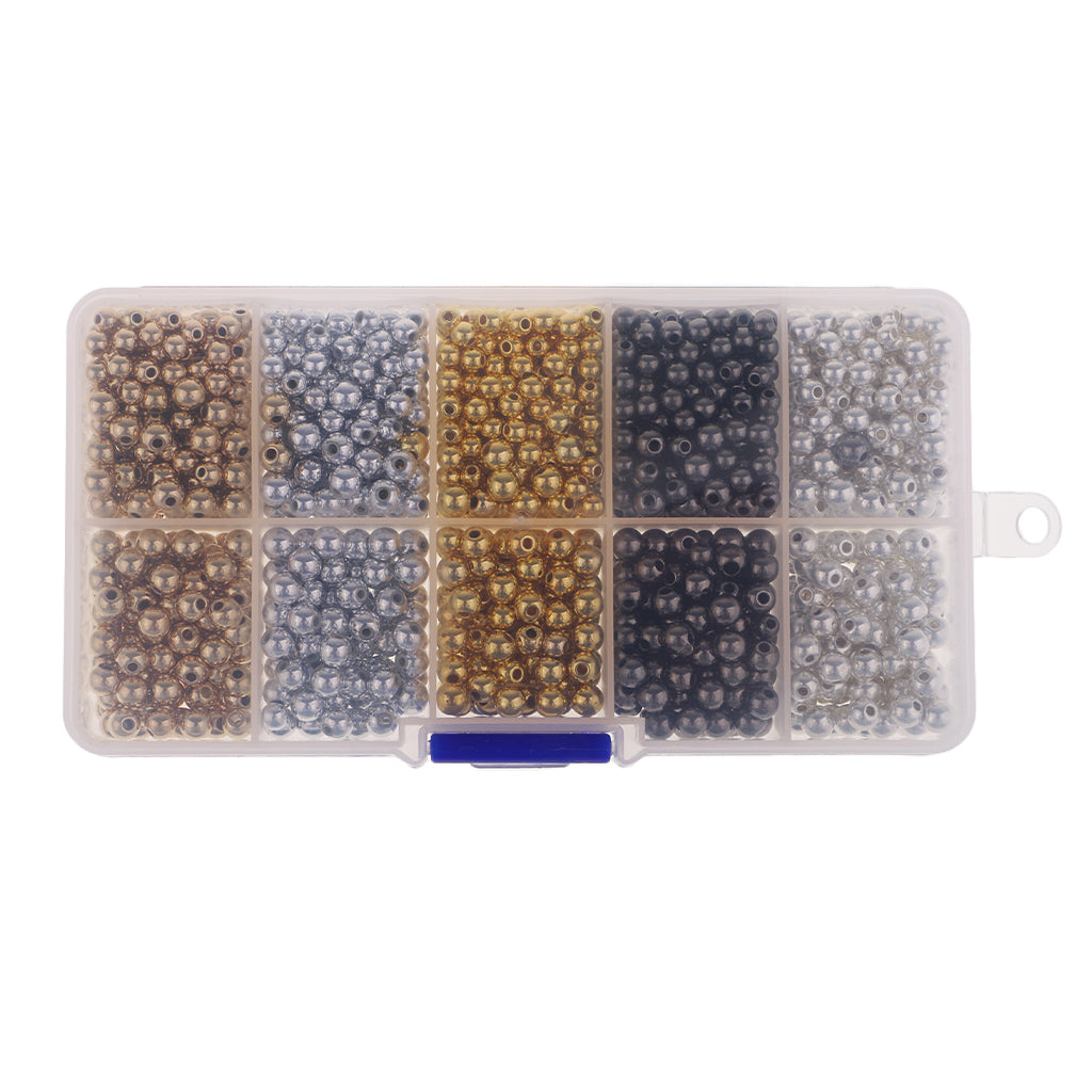 A Box Of 1500 Pcs CCB Spacer Loose Beads Large Hole For DIY Jewelry Making