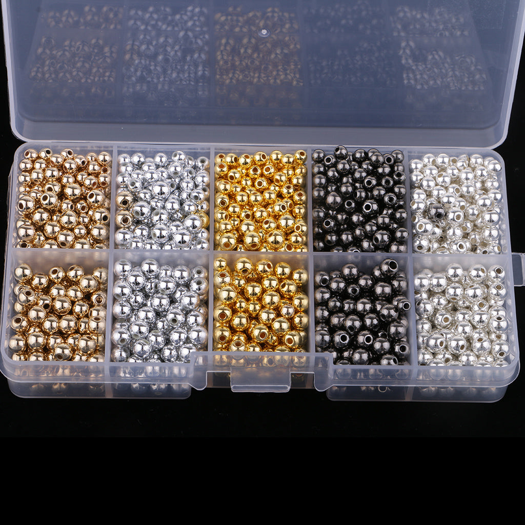 A Box Of 1500 Pcs CCB Spacer Loose Beads Large Hole For DIY Jewelry Making