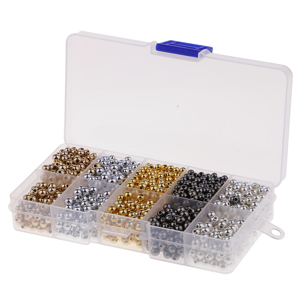 A Box Of 1500 Pcs CCB Spacer Loose Beads Large Hole For DIY Jewelry Making