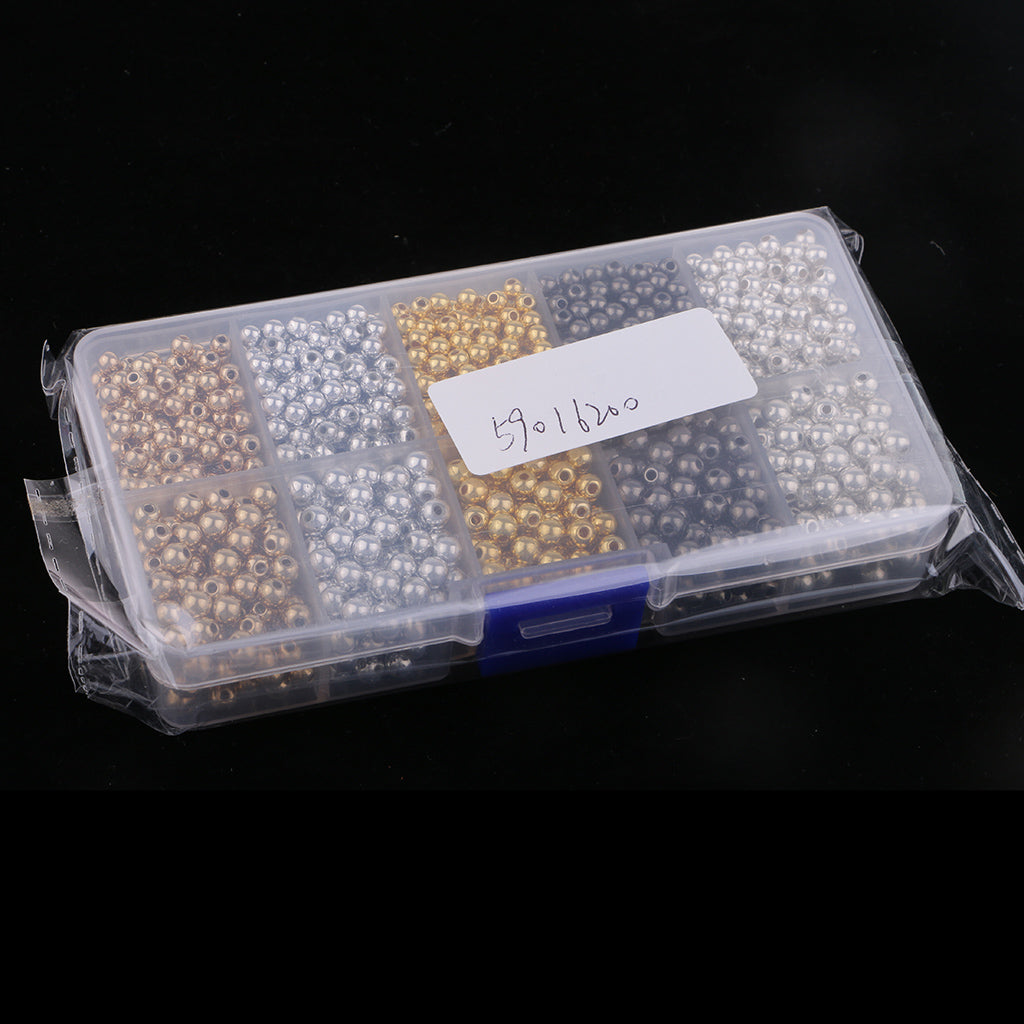 A Box Of 1500 Pcs CCB Spacer Loose Beads Large Hole For DIY Jewelry Making