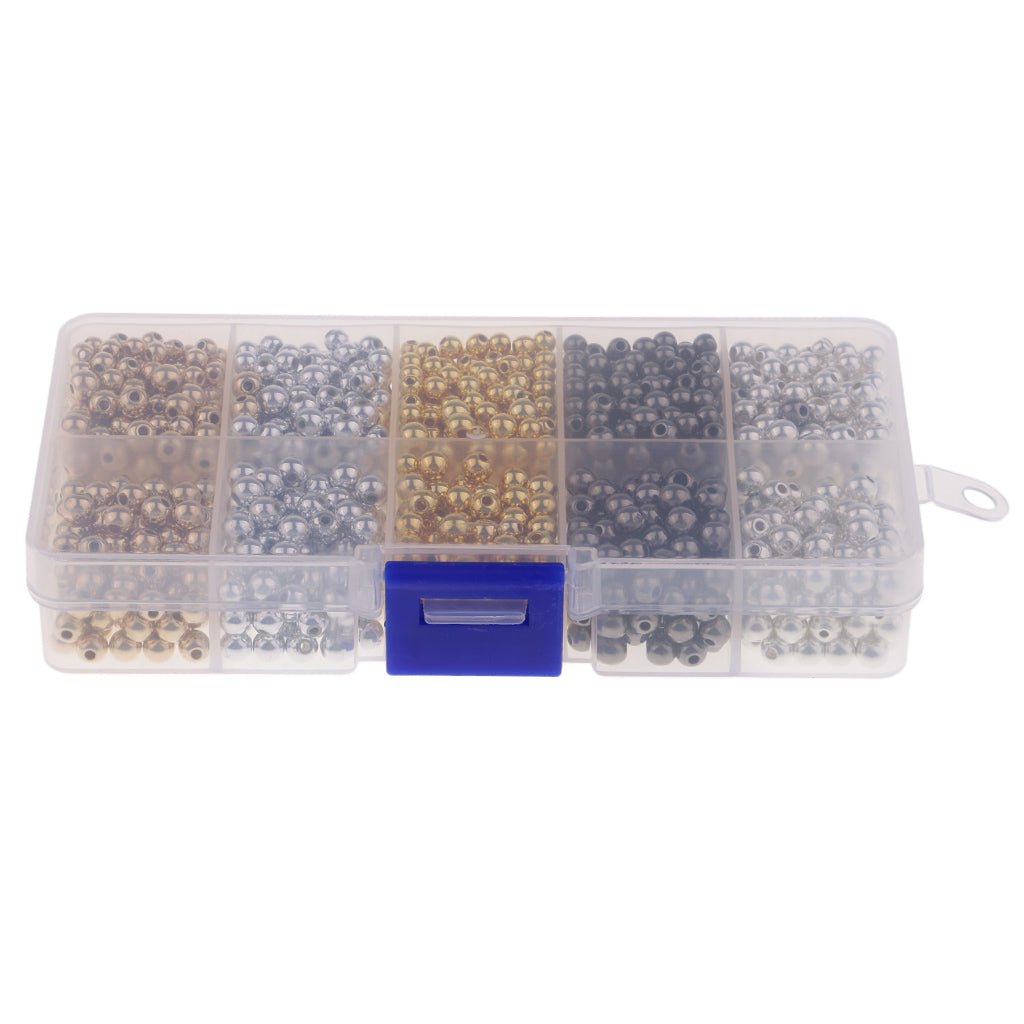 A Box Of 1500 Pcs CCB Spacer Loose Beads Large Hole For DIY Jewelry Making