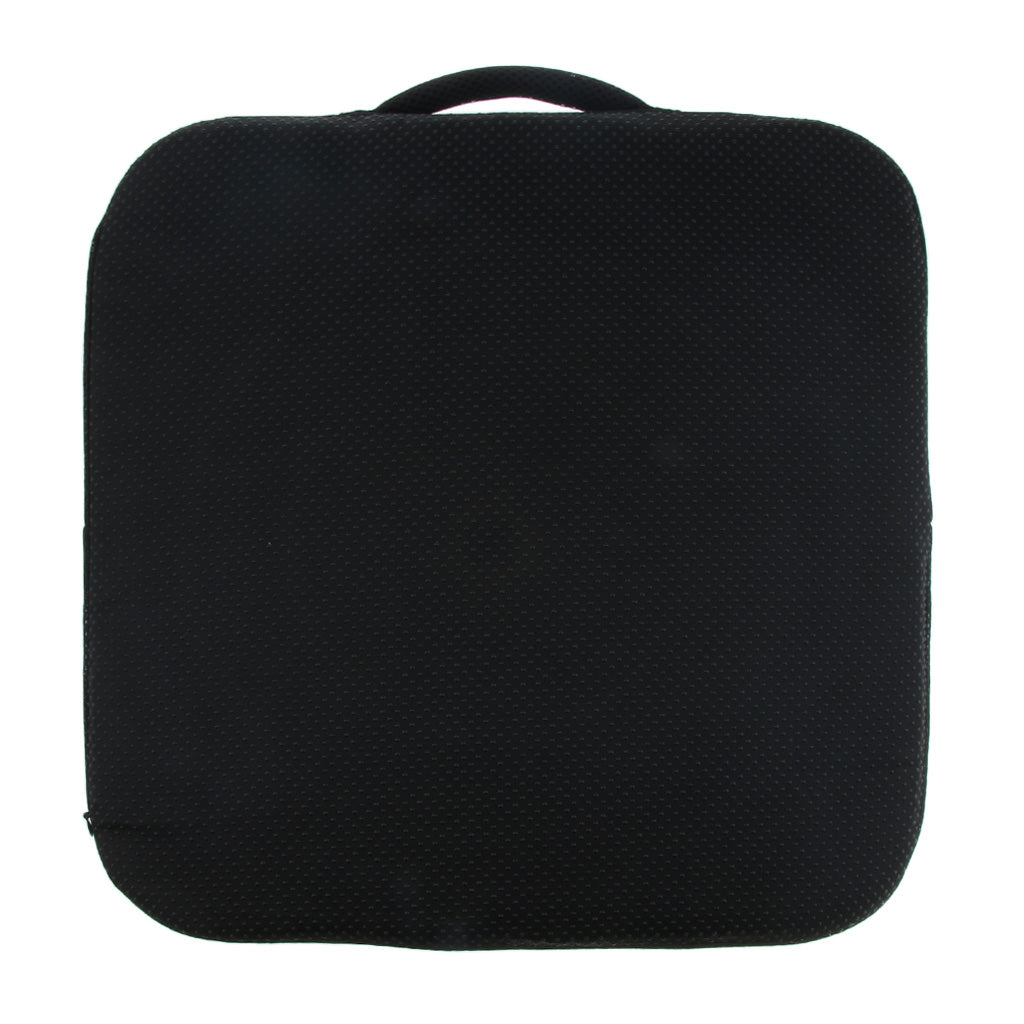 Memory Foam Seat Cushion Home Office Chair Pad with Carry Handle - Anti Slip Bottom - Fatigue Relief - Black