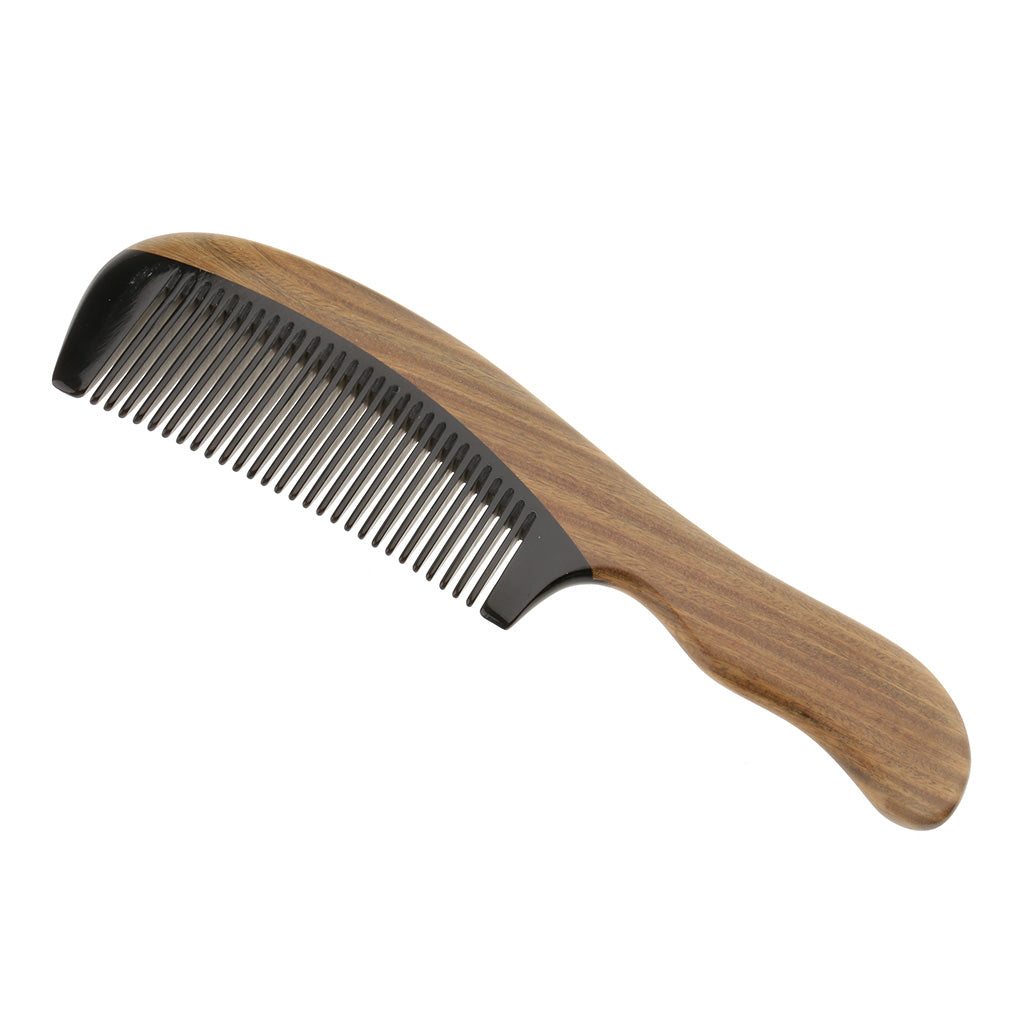 Handheld Sandalwood Hair Head Scalp Massage Comb Wooden Pocket Hairbrush Wide Tooth Brush