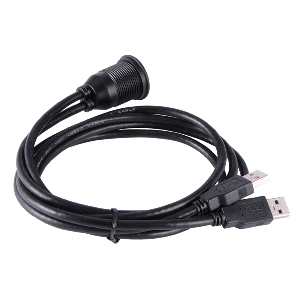 USB 3.0 Extension Flush Dash Panel Mount Cable For Car, Boat, Motorcycle