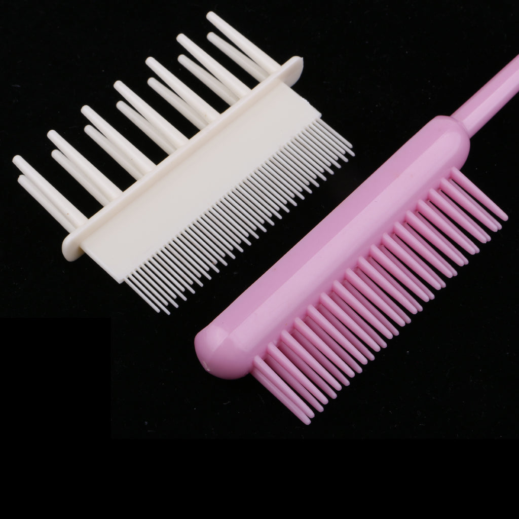 2pcs 2 Way Resin Straightener Curling Hair Comb Scalp Massage Brush Tail Tip