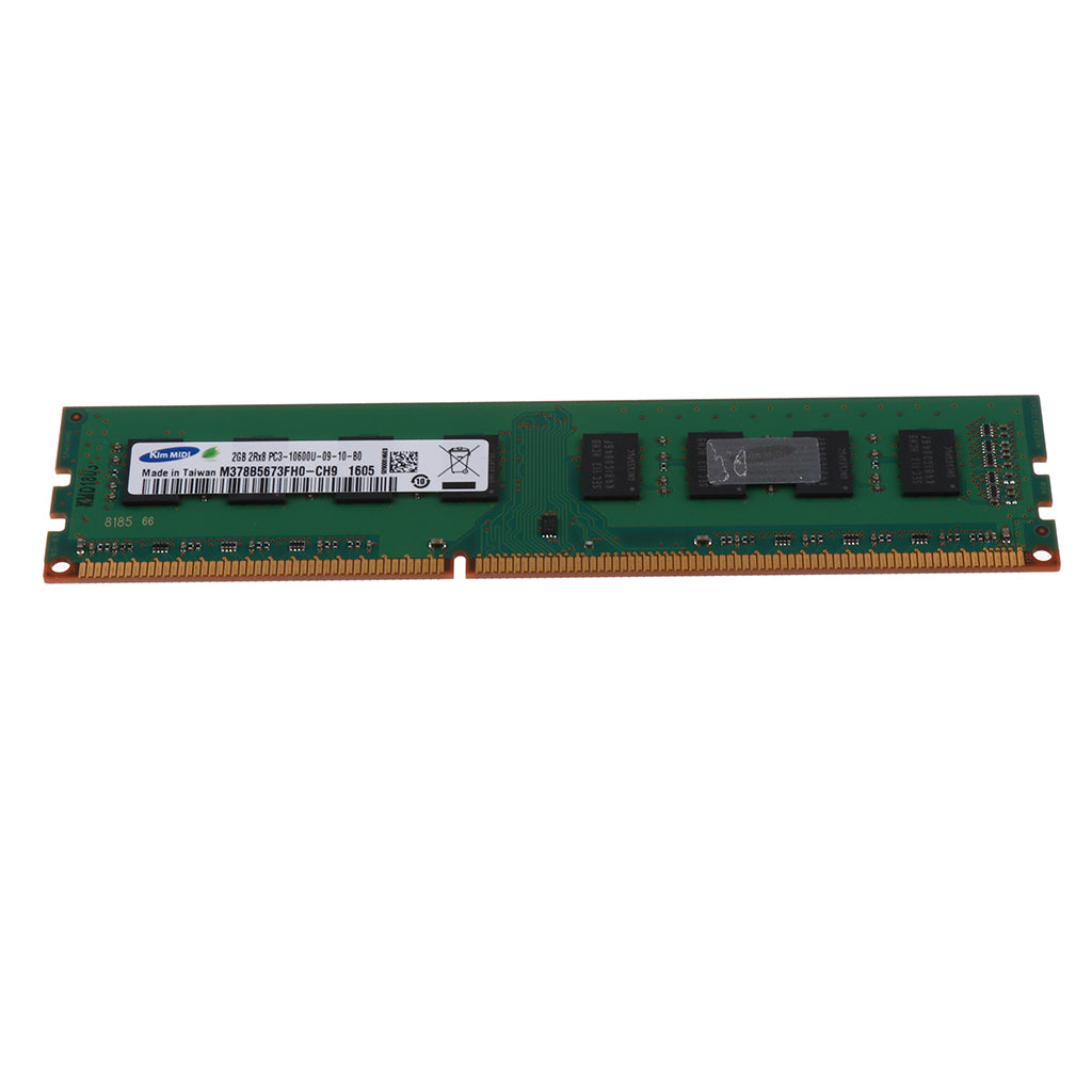 Green 1Piece Memory Ram 2GB DDR3 RAM 1333MHZ Sitck Card for Desktop Computers