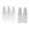 5 Pack Airless Pump Bottles- Empty Portable Cream Lotion Toner Cosmetic Toiletries Liquid Storage Containers Jar Pots with 5pcs Funnels (White) (15ml)