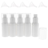 5 Pack Airless Pump Bottles- Empty Portable Cream Lotion Toner Cosmetic Toiletries Liquid Storage Containers Jar Pots with 5pcs Funnels (White) (15ml)