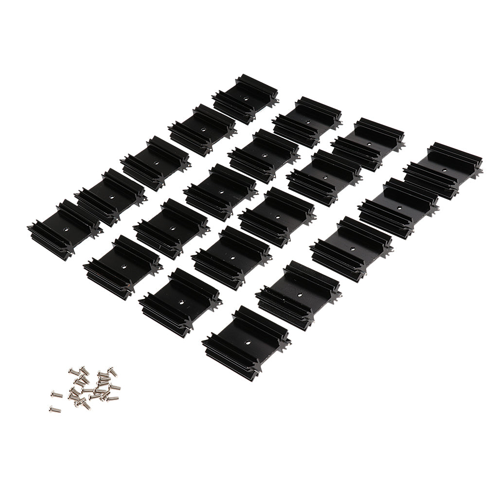 Aluminum Heat Sink, Cooling Fin Circuit 38x34x12mm for TO-247 PCB Mounting (Pack of 20)
