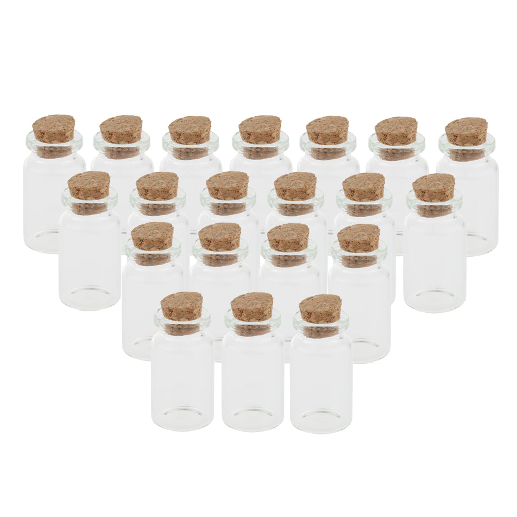 Mini Clear Glass Bottles with Cork Stoppers for Message, Crafts, Projects,Christmas Decoration,7ml Glass Test Tubes (20 Pack), 0.7x1.5inch