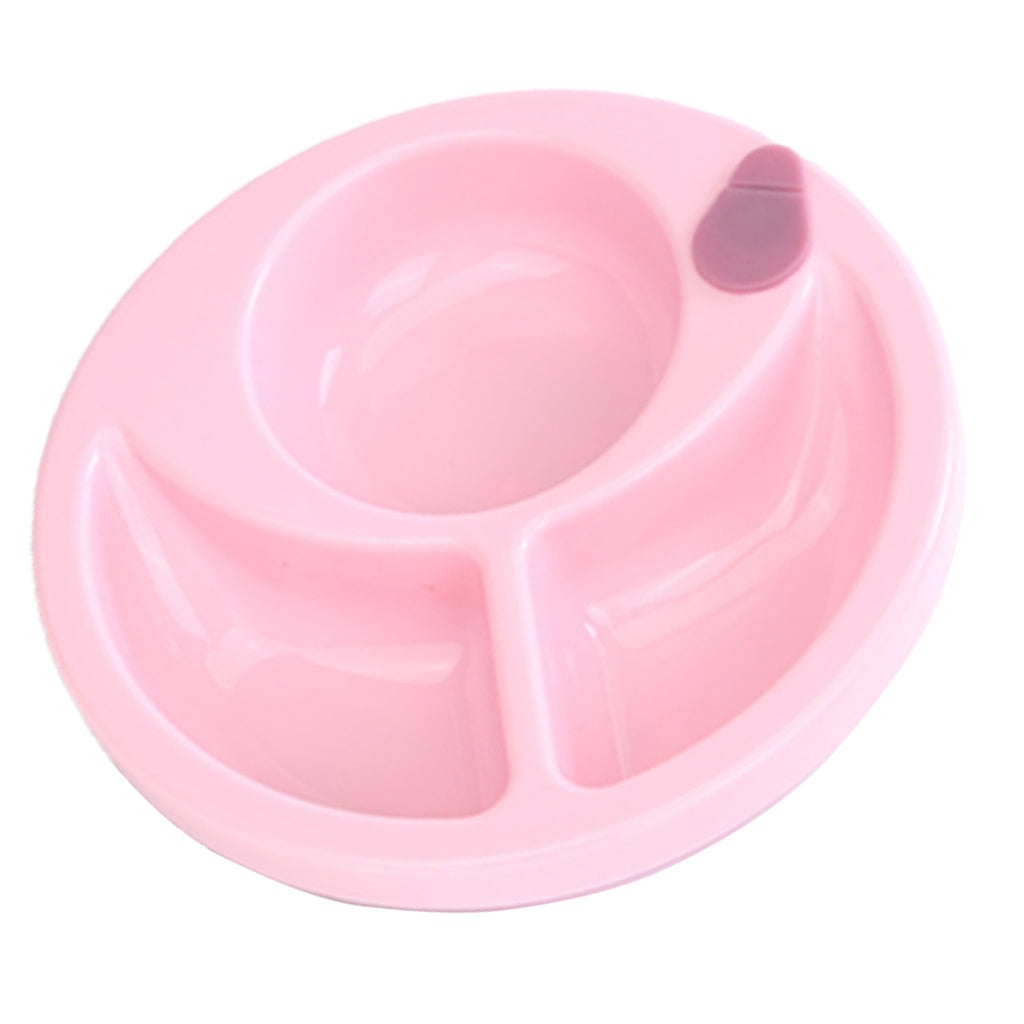 Plastic Divided Anti-skid Sucker Food Tray Dish Plate Feeding Bowl Tableware Set for Baby Toddler – Pink