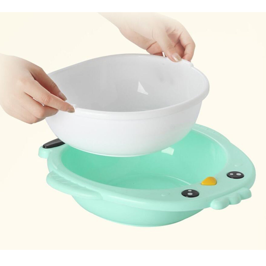 Cute Plastic Newborn Infant Baby Bathroom Bathtub Washbasin Foot Basin –Green