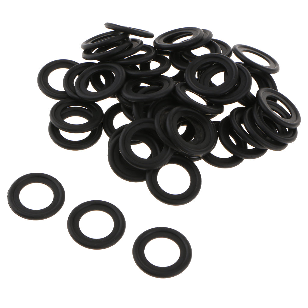 50Pcs M14 Rubber Oil Drain Plug Crush Washers Gaskets For Ford F5TZ-6734-BA