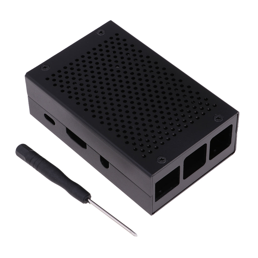 Durable Aluminum Case Box Enclosure Protective Shell For Raspberry Pi 3B+ Black