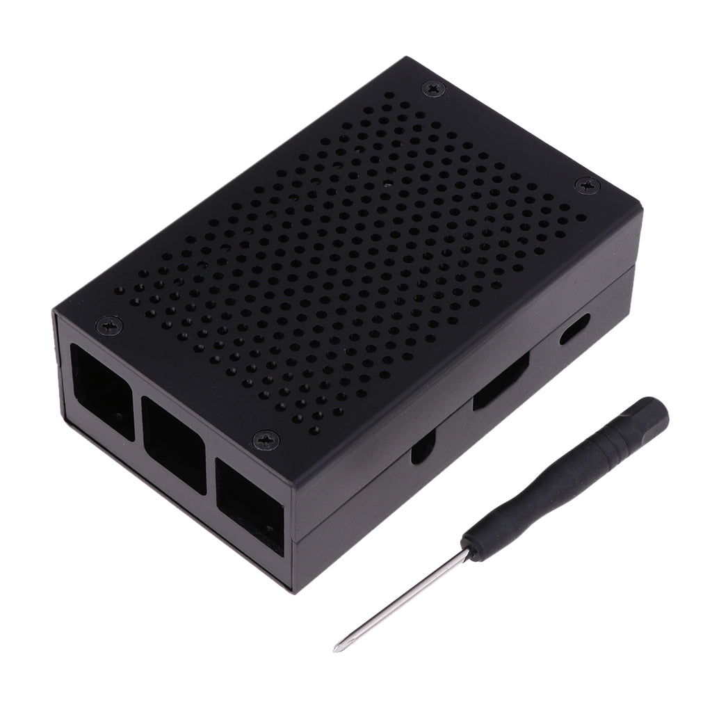 Durable Aluminum Case Box Enclosure Protective Shell For Raspberry Pi 3B+ Black