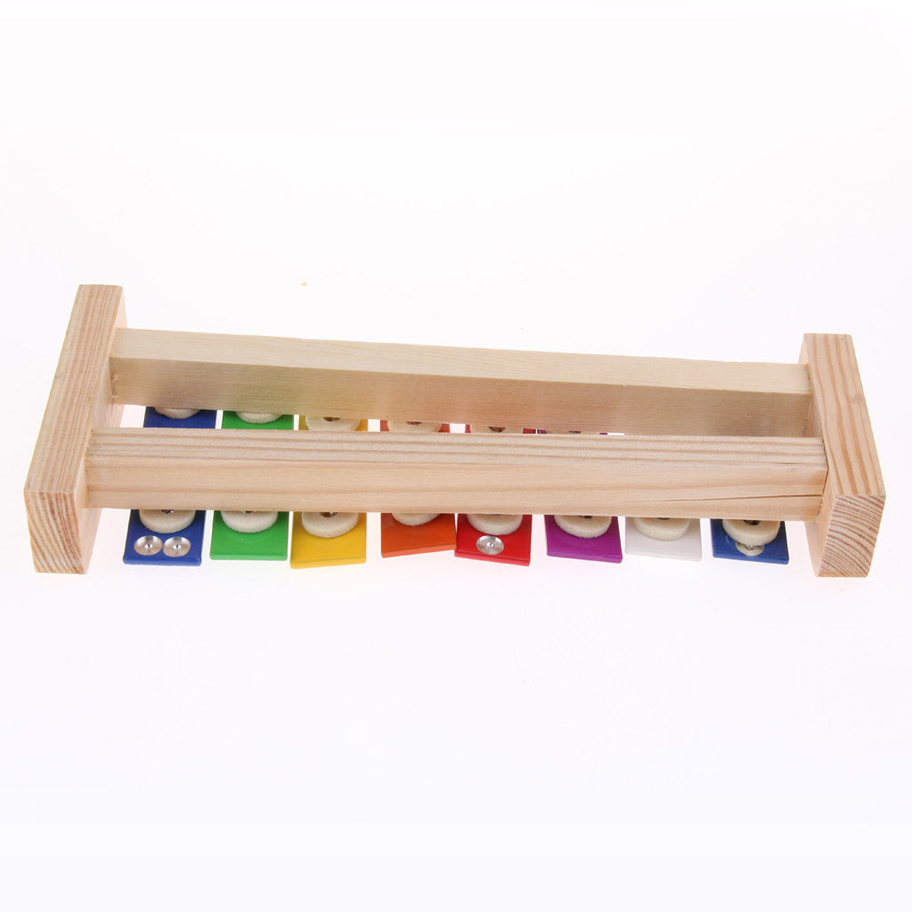 Colorful 8 Tones Hand Knock Xylophone with 2 Wooden Mallets Preschool Educational Toys