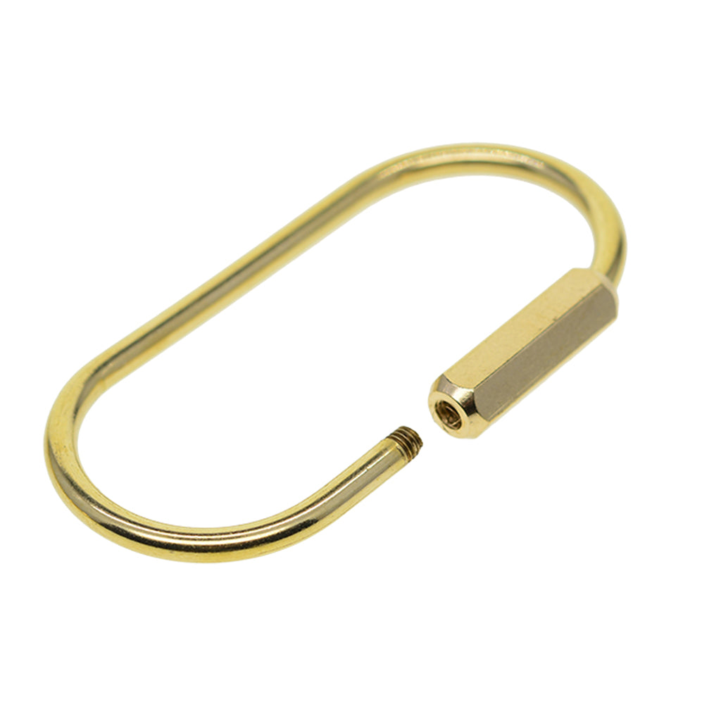 6 Pieces Wholesale Durable Brass Screw Lock Key Ring Keychain Holder Oval Shape Locking Ring