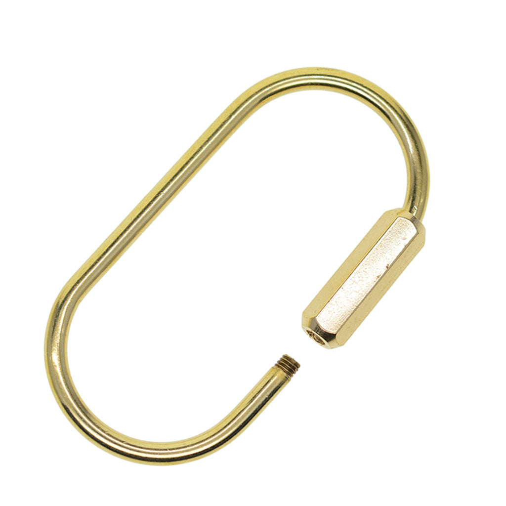 6 Pieces Wholesale Durable Brass Screw Lock Key Ring Keychain Holder Oval Shape Locking Ring