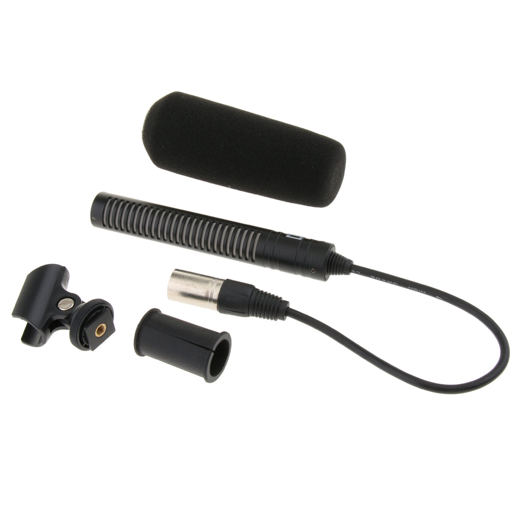 Camera Interview Microphone Video Audio Recording Mic for Nikon Canon Camera DV Camcorder