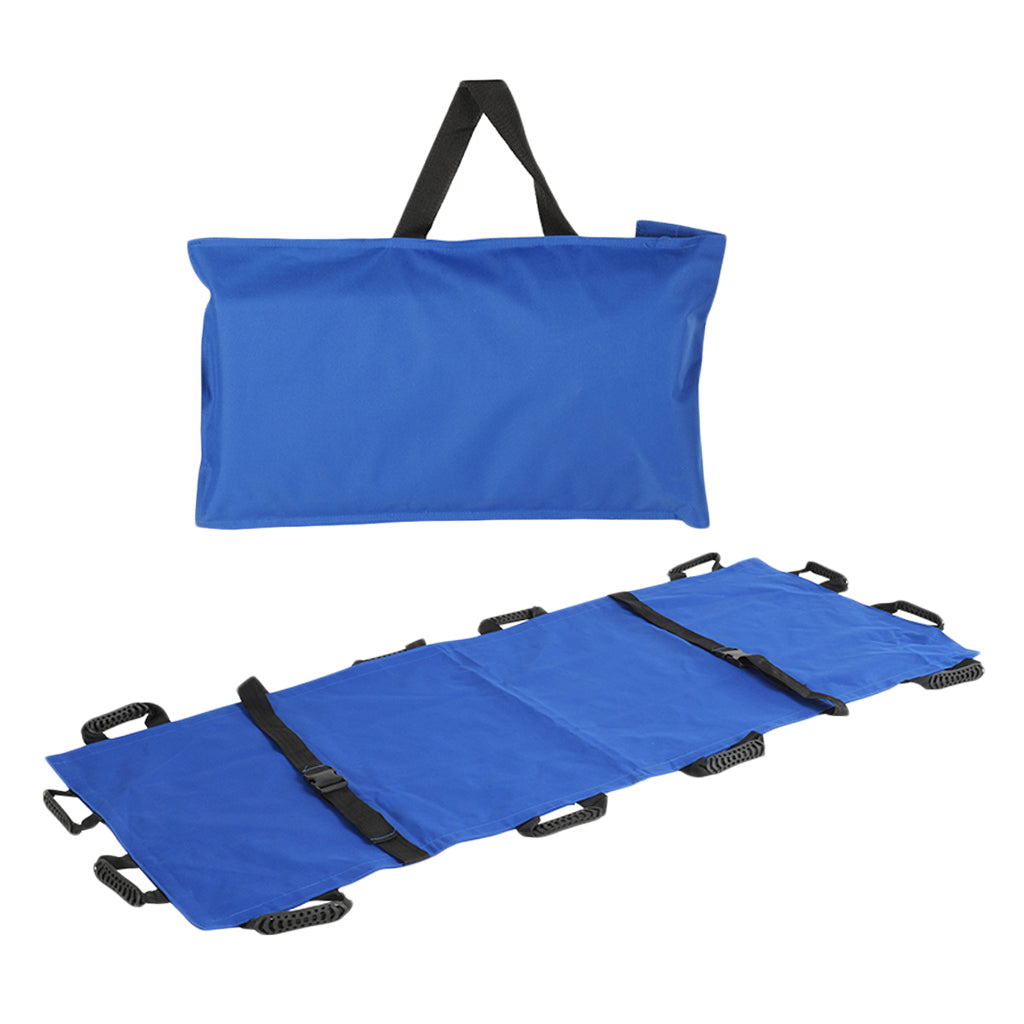 Foldable Canvas Stretcher Emergency Rescue Litter 12 handgrips 2 safety belt