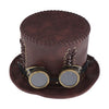 Adults Steampunk Gear Punk Hat with Goggle Victorian Fancy Dress Accessories