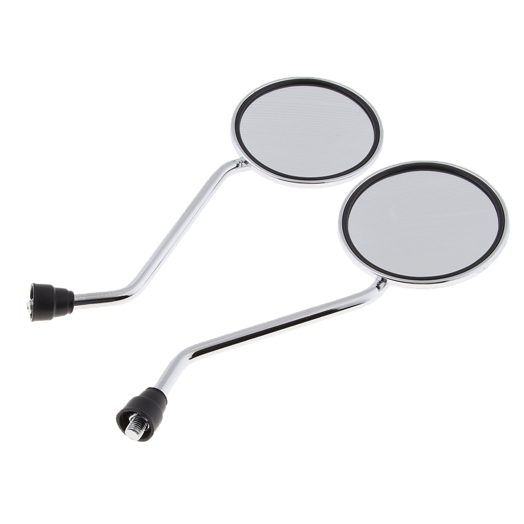 2Pcs 10mm Motorcycle Round Rearview Mirrors for Motorbike Dirt Bike Scooter