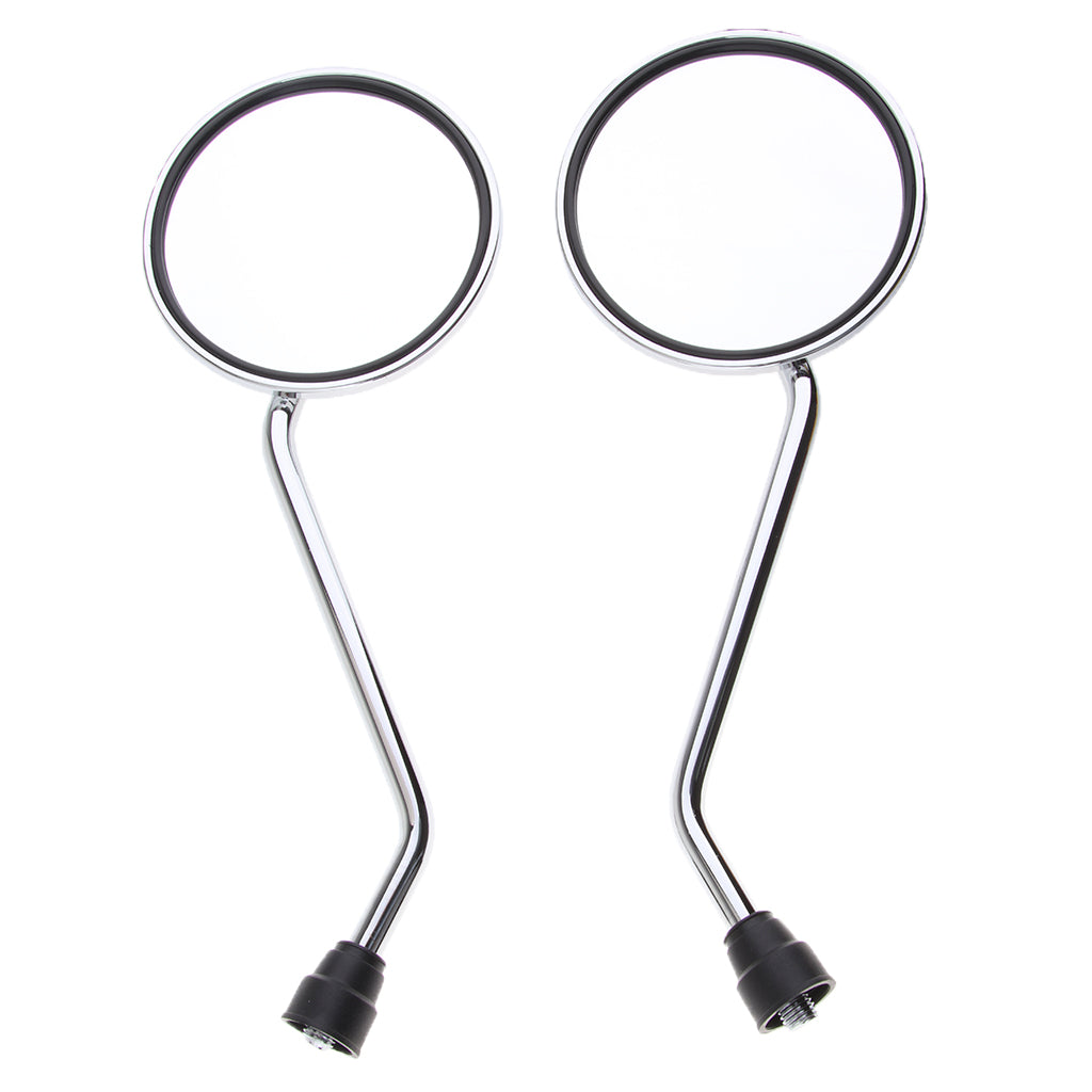 2Pcs 10mm Motorcycle Round Rearview Mirrors for Motorbike Dirt Bike Scooter