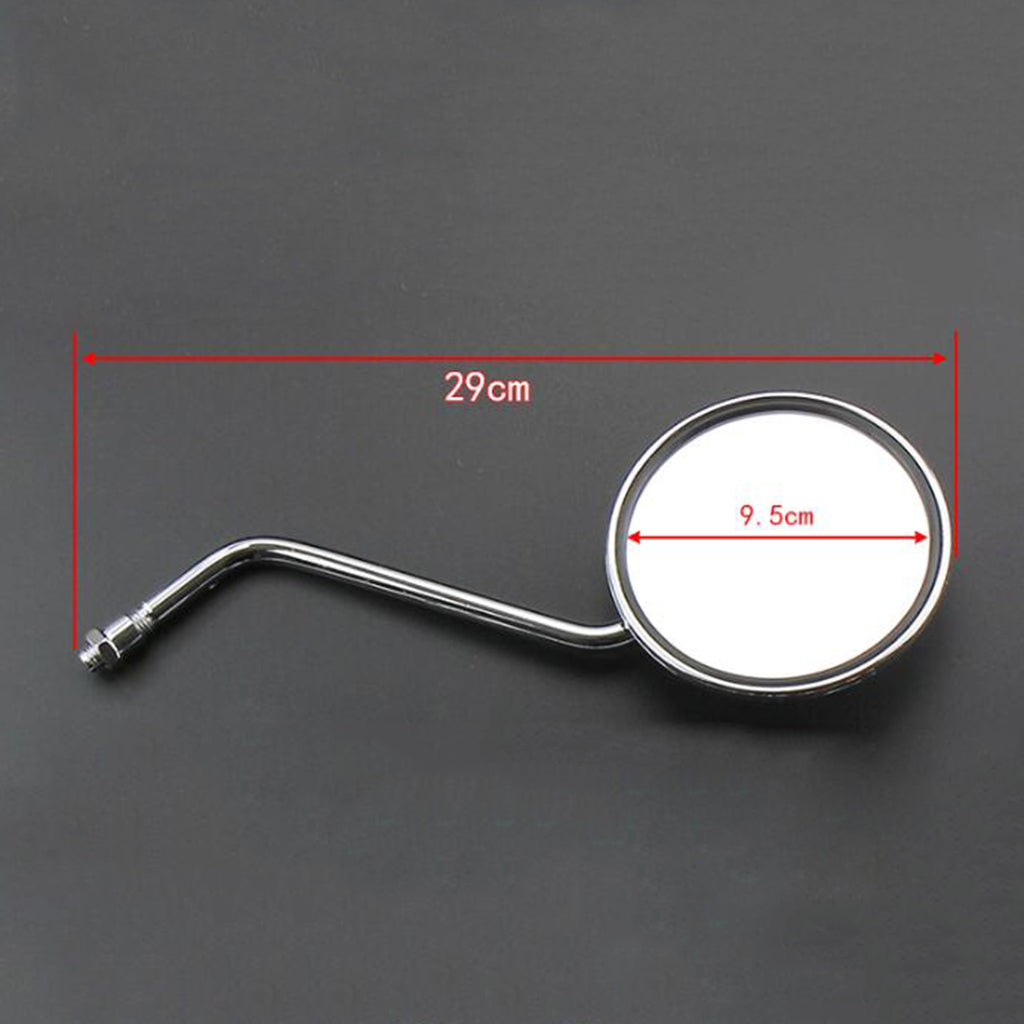 2Pcs 10mm Motorcycle Round Rearview Mirrors for Motorbike Dirt Bike Scooter