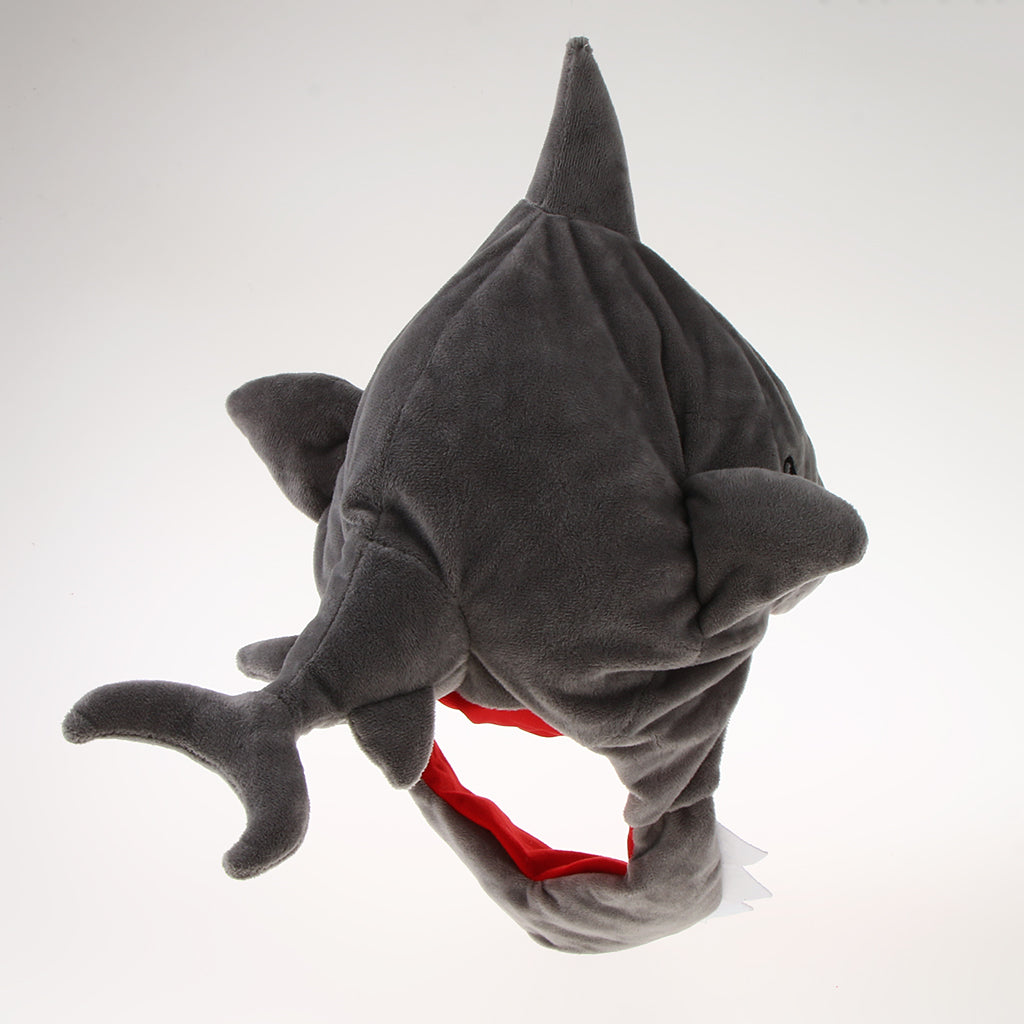 Novelty Adults Cartoon Shark Sea Animal Fun Plush Soft Warm Fancy Dress Christmas Party Hat Props