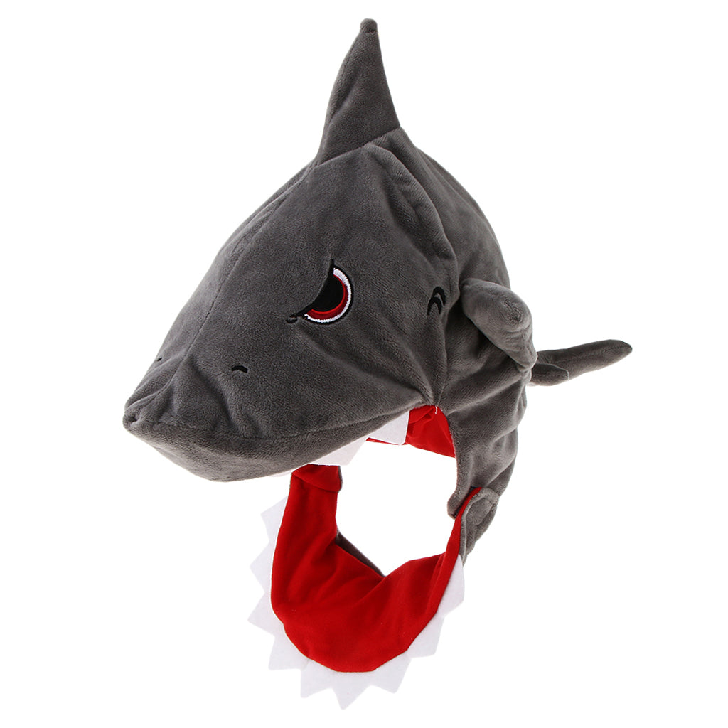 Novelty Adults Cartoon Shark Sea Animal Fun Plush Soft Warm Fancy Dress Christmas Party Hat Props