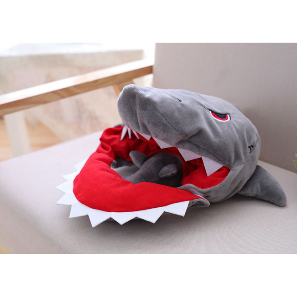 Novelty Adults Cartoon Shark Sea Animal Fun Plush Soft Warm Fancy Dress Christmas Party Hat Props