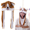 Lovely Plush Corgi Pinching Dog Ear Hat Can Move Birthday Holiday Cap Fancy Dress Toy Gifts